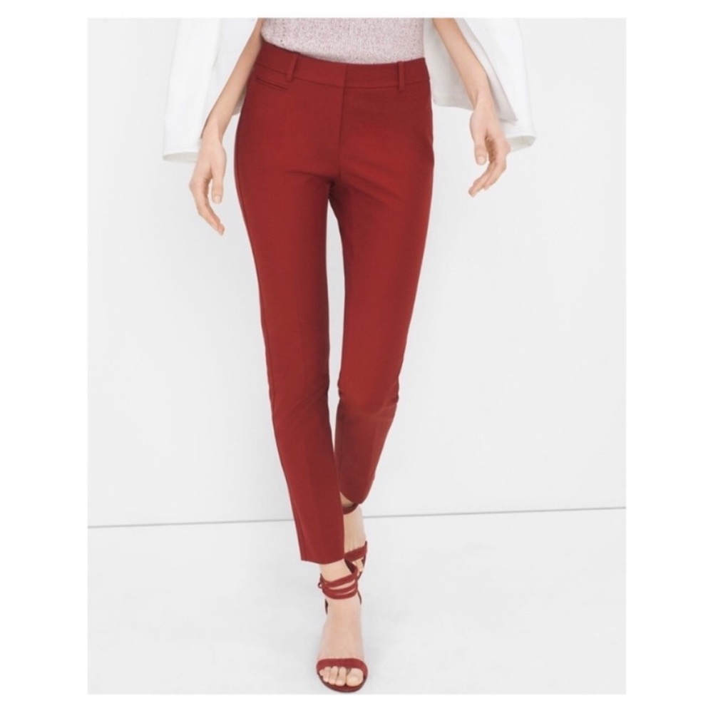 White House Black Market Red Ankle Pants